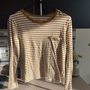 Madewell / M Long Sleeved Mustard Striped Tee